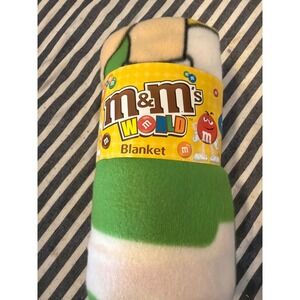 M&M's World Fleece Throw Blanket 60x50 Multicolor Candy Character Print 2014